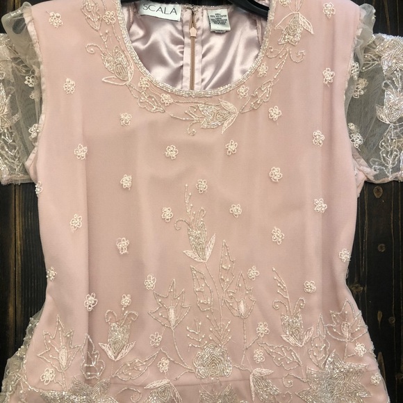 SCALA Beautiful Pale Pink Mother of the Bride Dress Sz XL - Picture 4 of 12